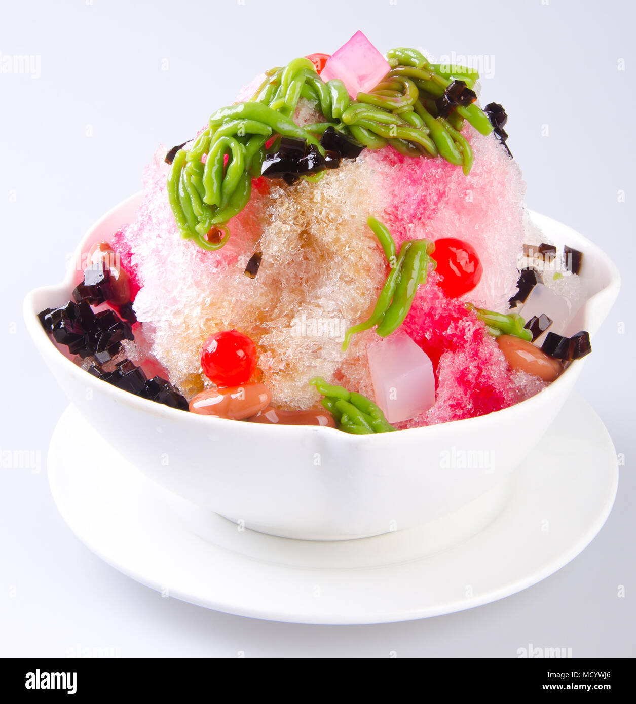 ice kacang, asian dessert of shaved ice with icecream Stock Photo