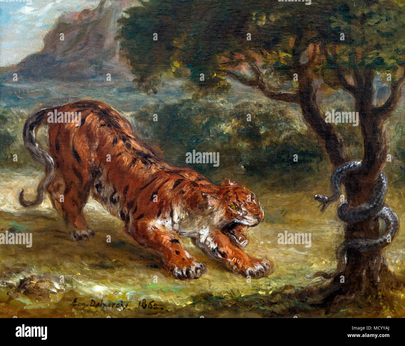 Tiger and Snake, Eugene Delacroix, 1862, National Gallery of Art