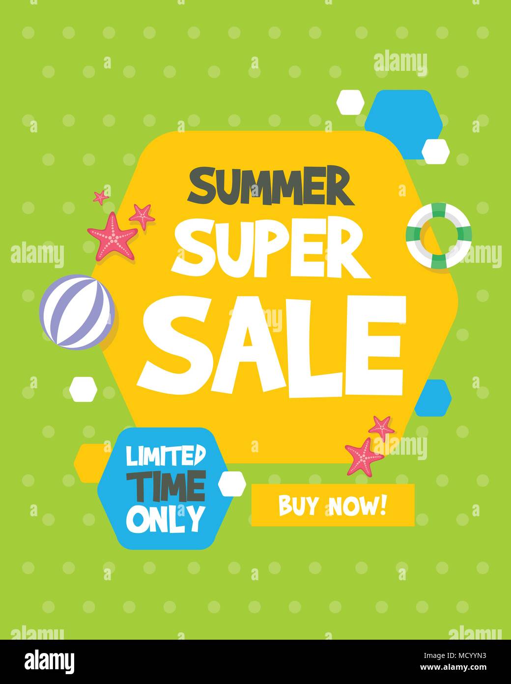 Summer sale banner birthday party vector illustration Stock Vector