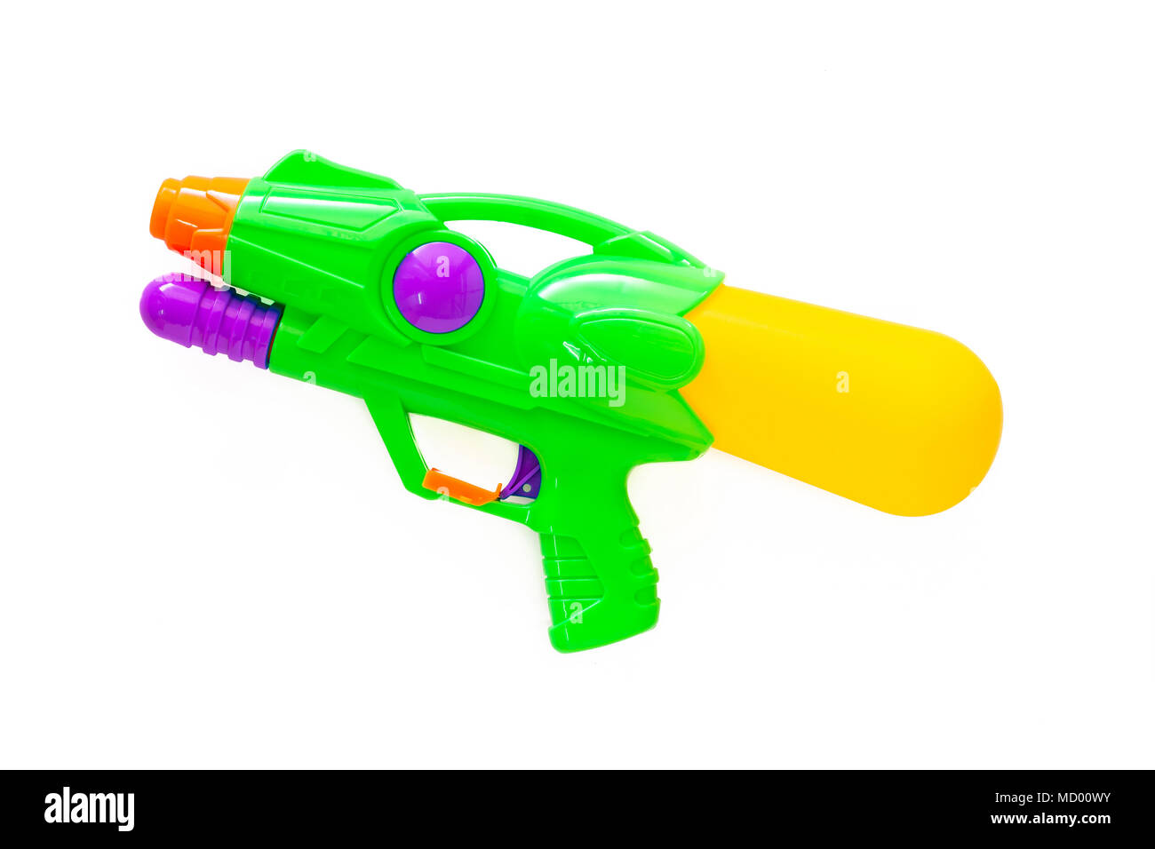 Plastic water gun isolated on white background Stock Photo - Alamy