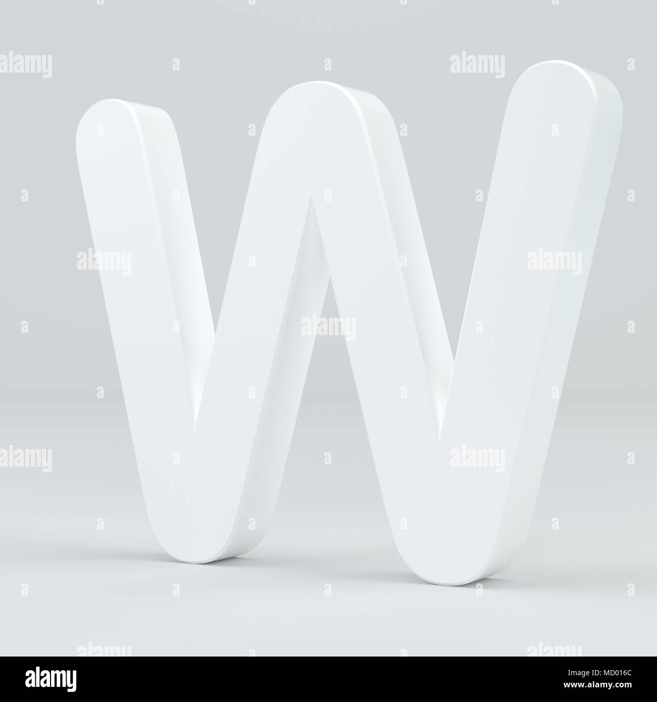 White letter W on studio light background. 3d rendering Stock Photo - Alamy