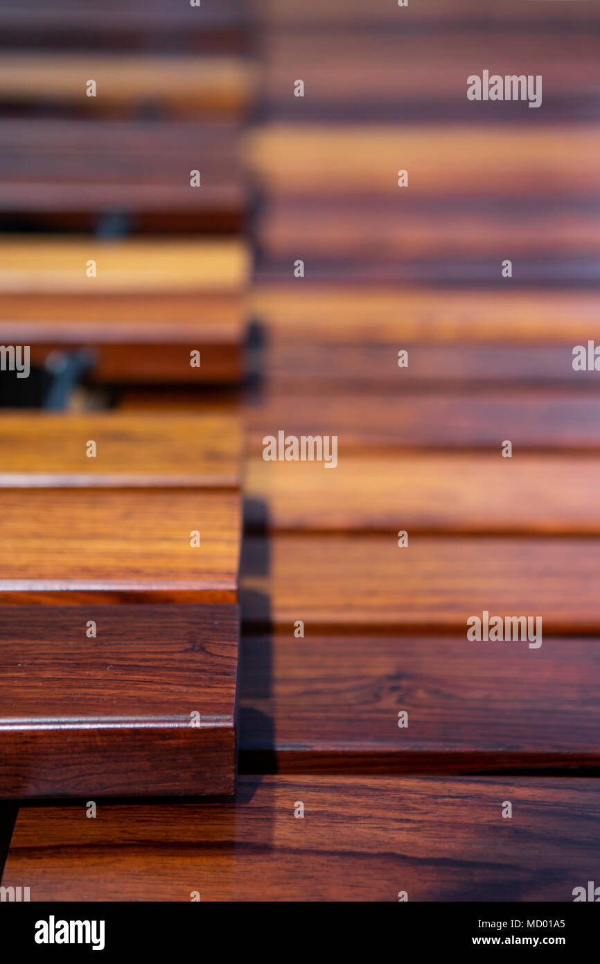 wooden bars of a marimba Stock Photo