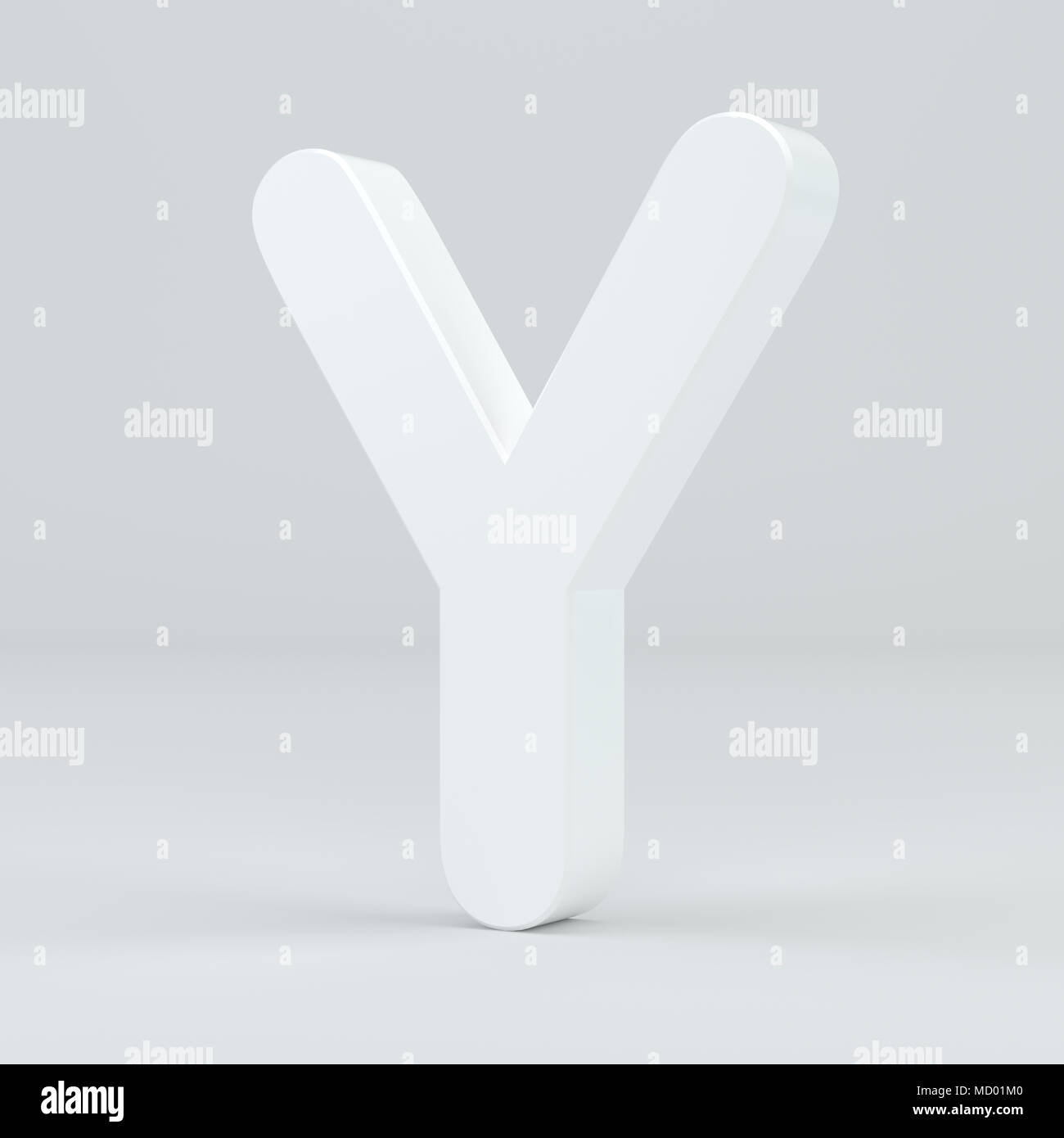 White letter Y on studio light background. 3d rendering Stock Photo Alamy