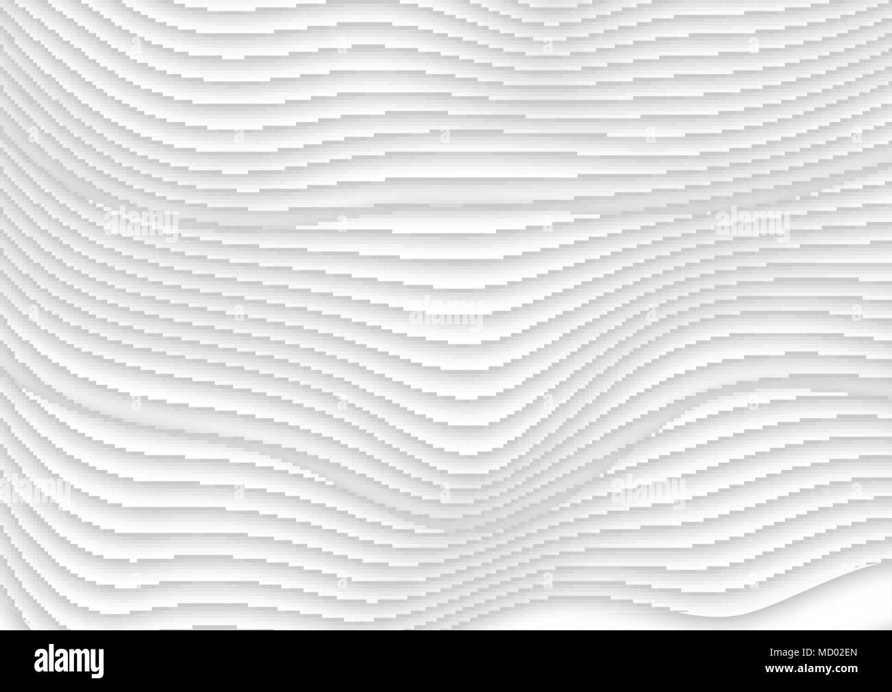 Abstract grey and white 3d waves background. Vector futuristic design ...
