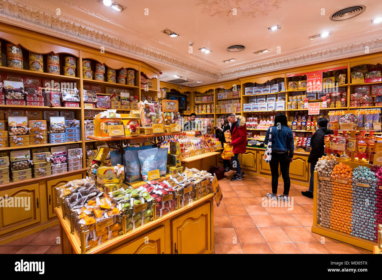 MADRID, SPAIN - 29 MARCH, 2018: The famous French bakery store La Cure Gourmande in the center of Madrid. Stock Photo