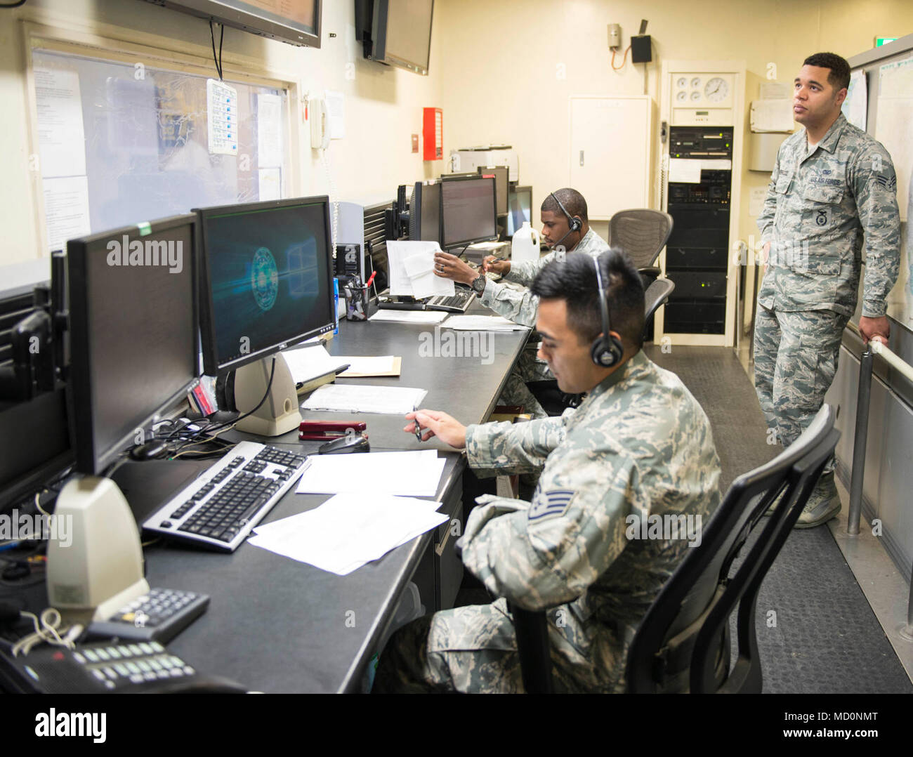 Members from the 18th Wing Security Forces Squadron work as base ...
