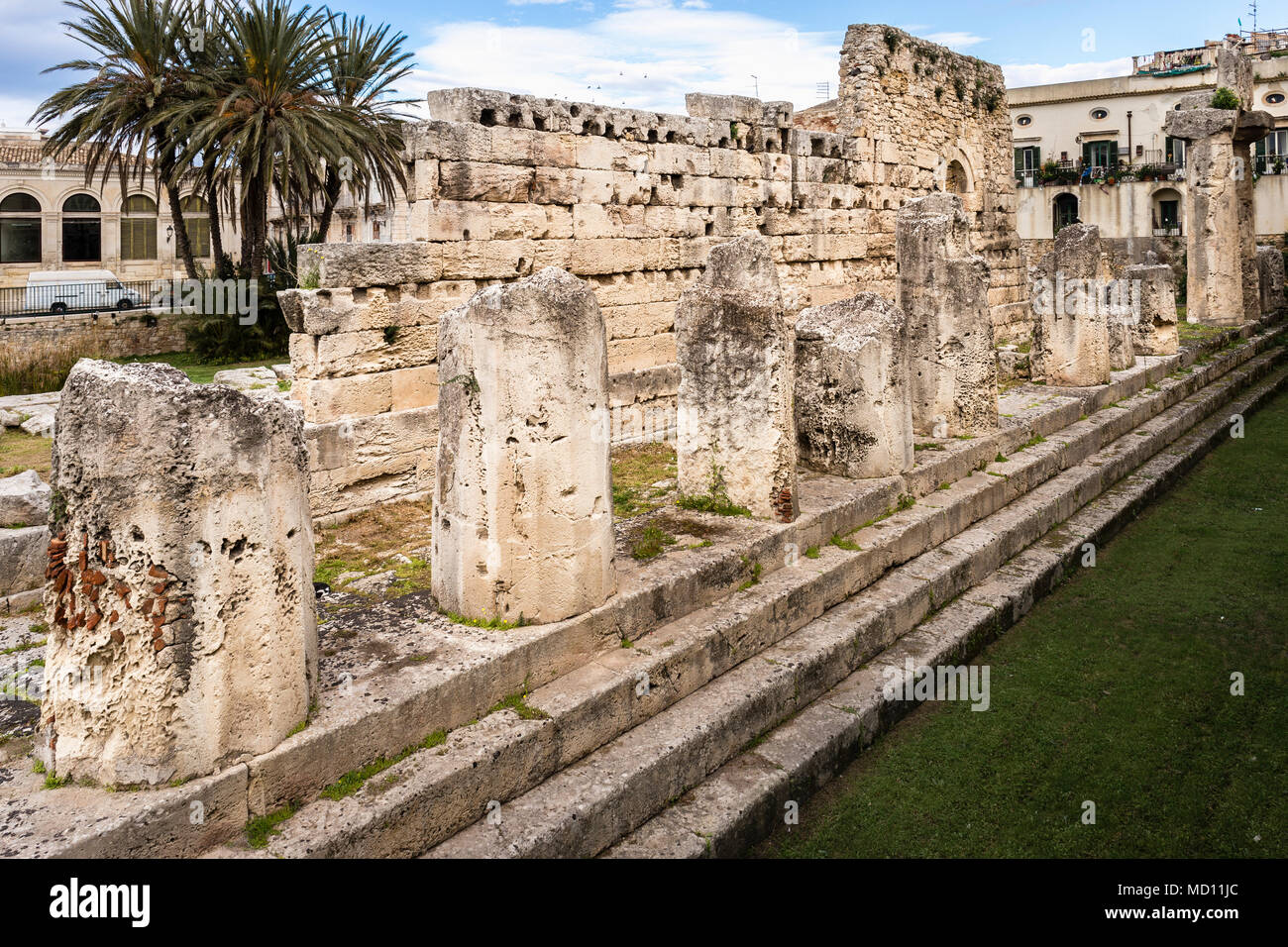 Temple of Apollo in Ortigia, Siracusa, Sicily. Stock Photo