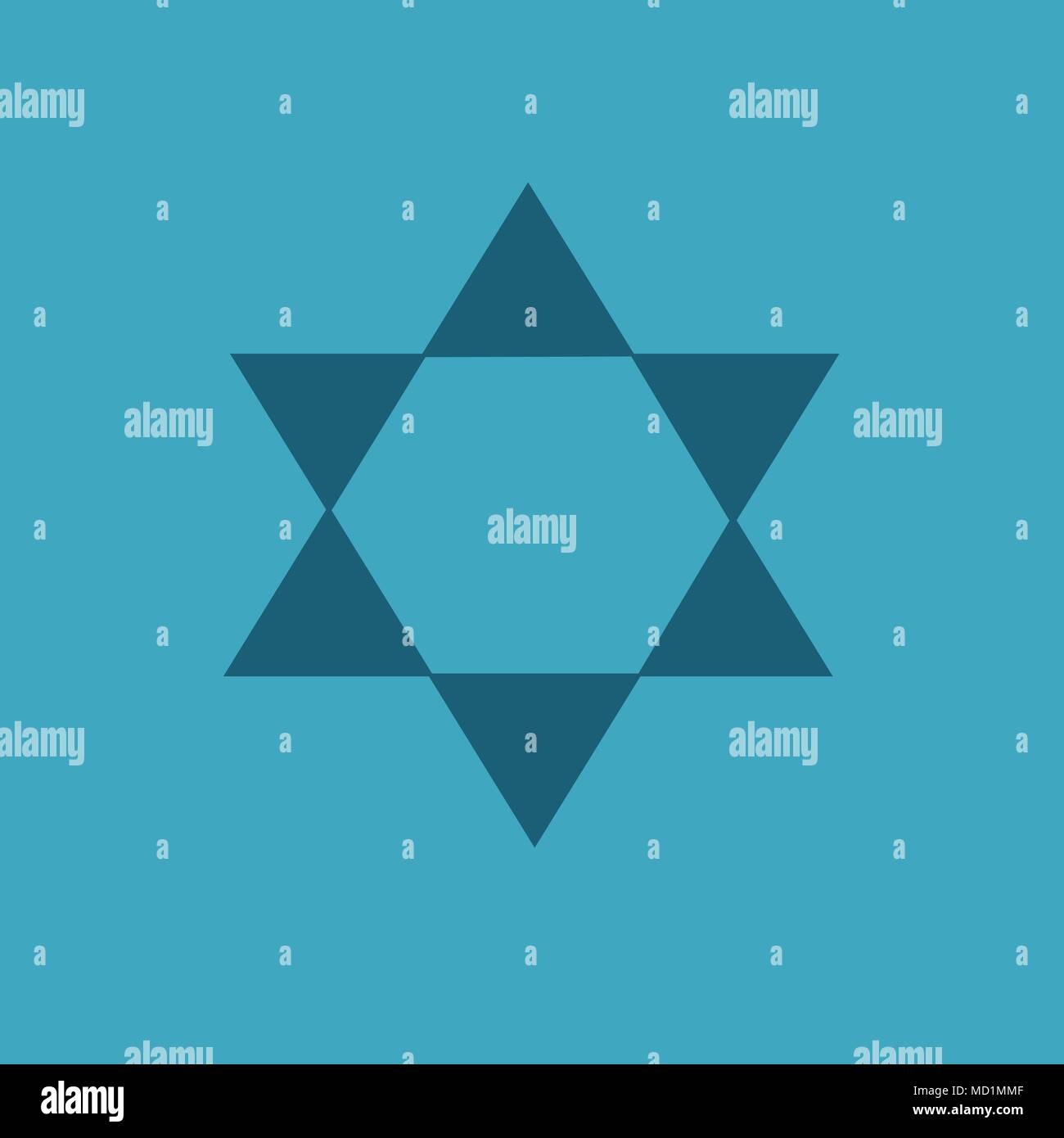 Star of david shape icon in flat long shadow design. Israel ...