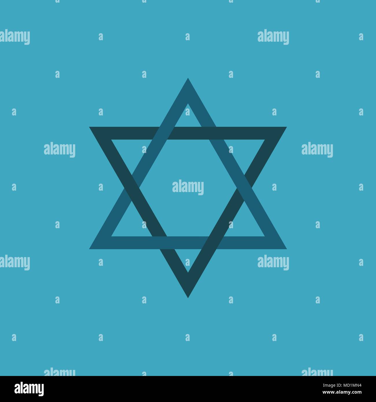Star of david shape icon in flat long shadow design. Israel ...