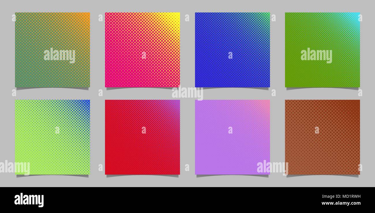 Geometric abstract halftone circle pattern background set - brochure ...