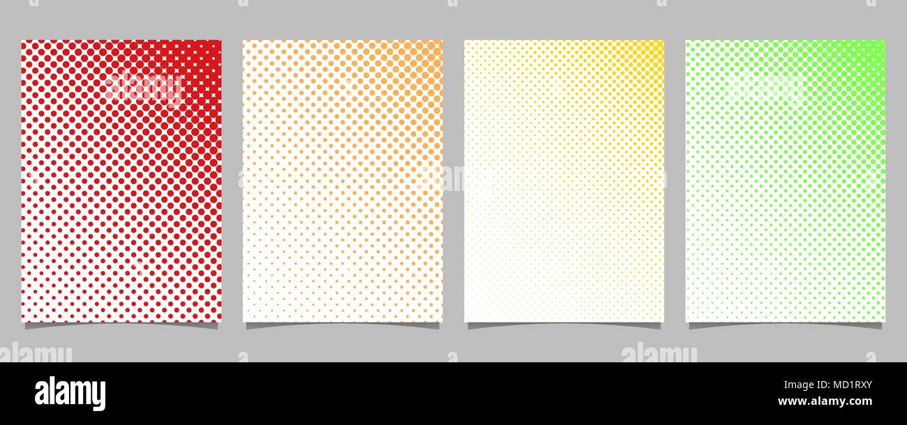 Abstract halftone circle pattern card background template set - vector ...