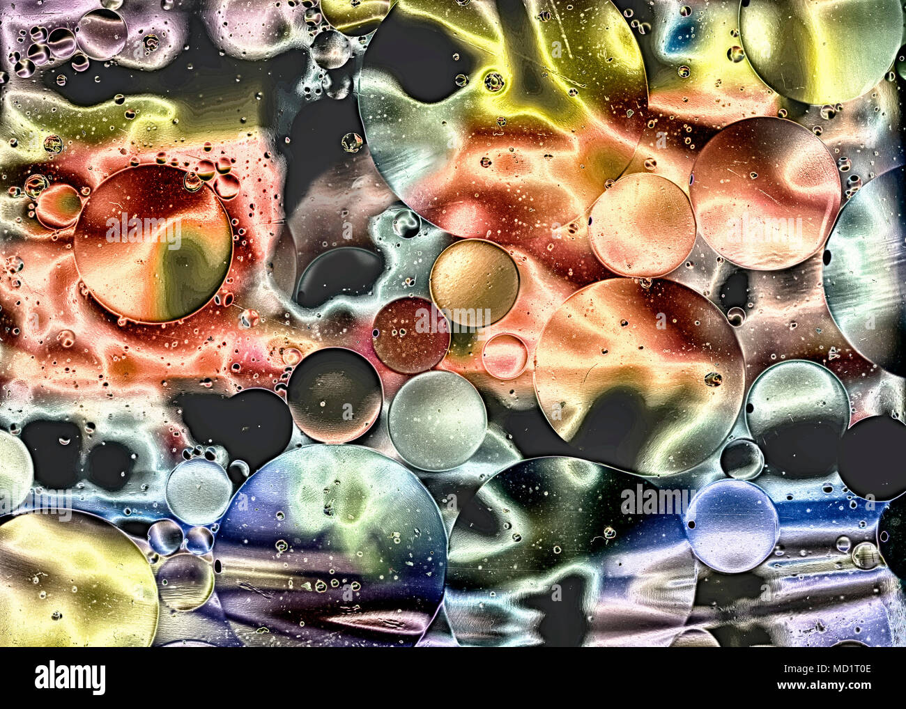 Abstract photo of an oil slick Stock Photo