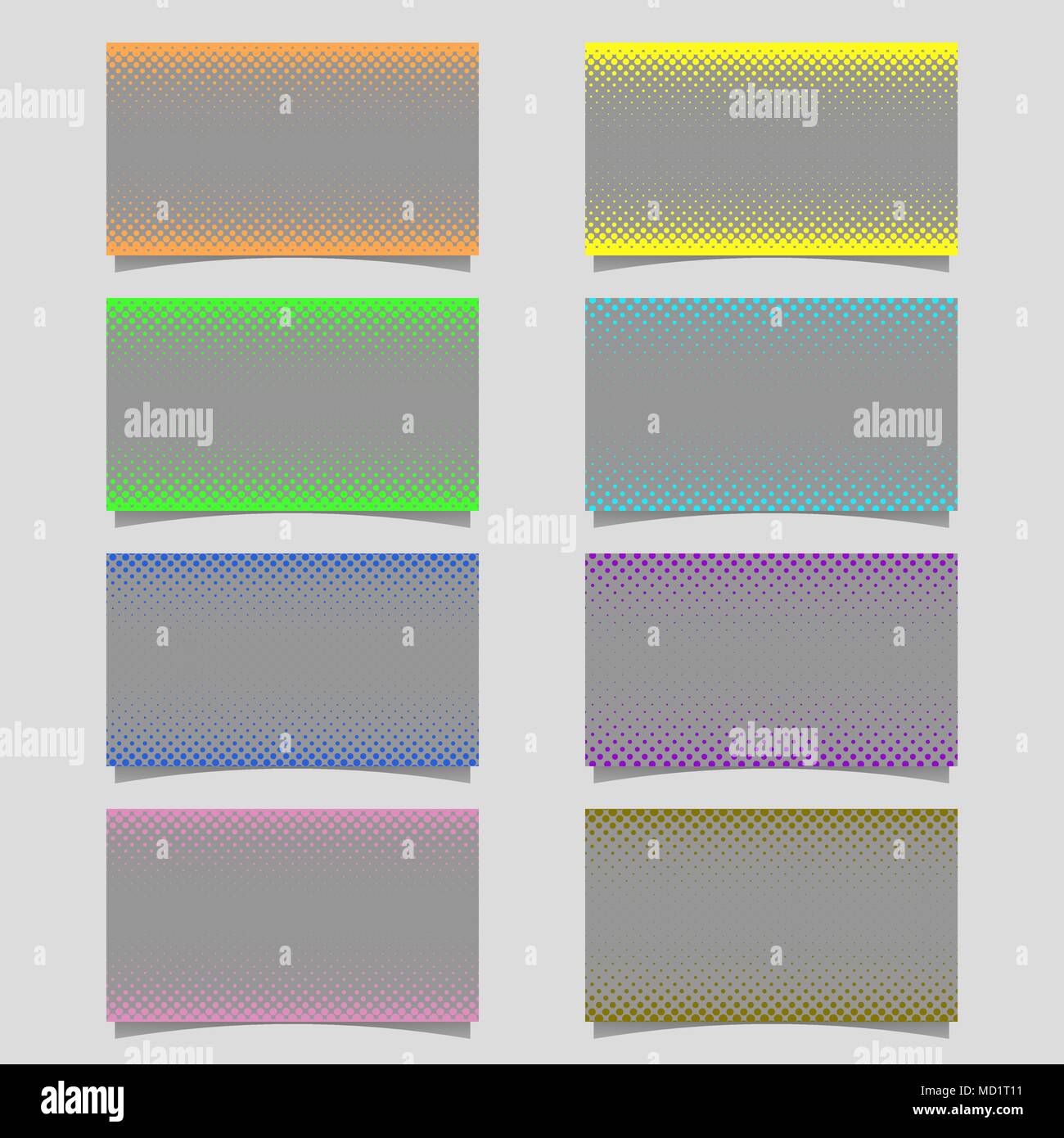 Retro abstract halftone dot pattern business card background design set ...