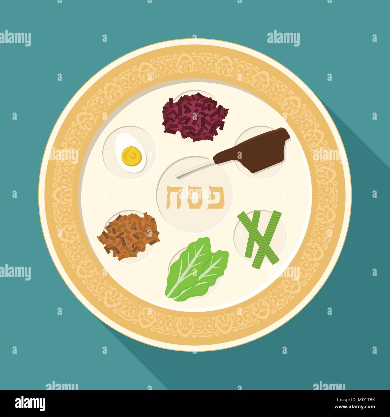 Festive pesach seder plate Stock Vector Images - Alamy
