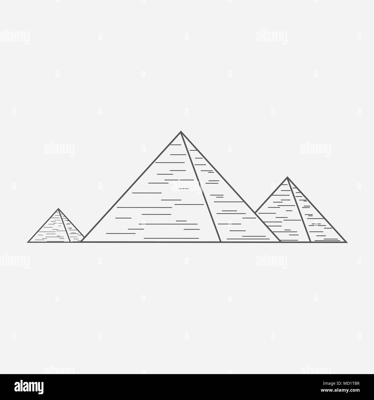 Pyramids flat black outline design icon Stock Vector Image & Art - Alamy