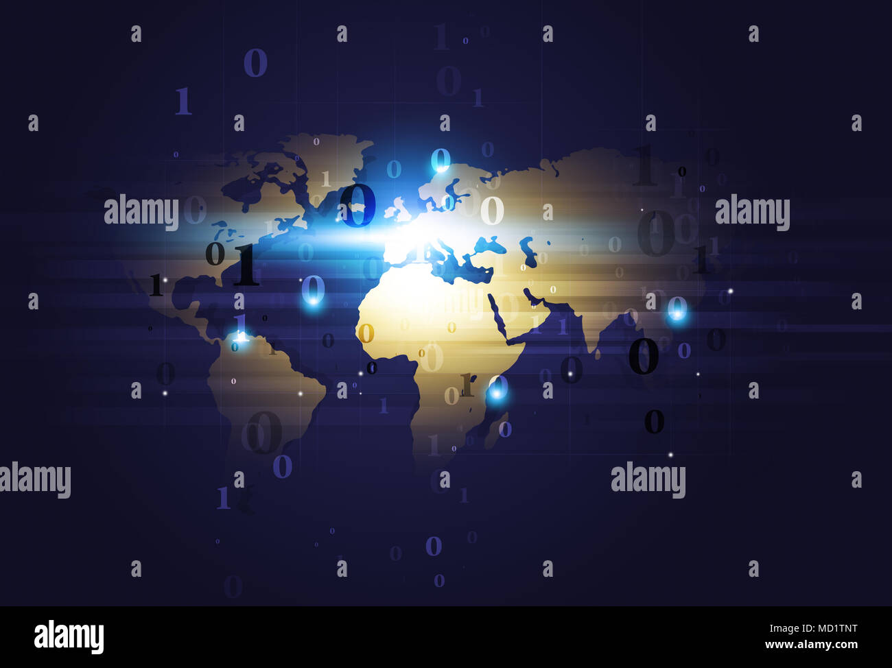 abstract technology binary code network digital background Stock Photo ...