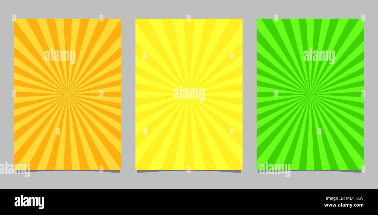 Abstract colored ray burst pattern brochure template set - vector page ...