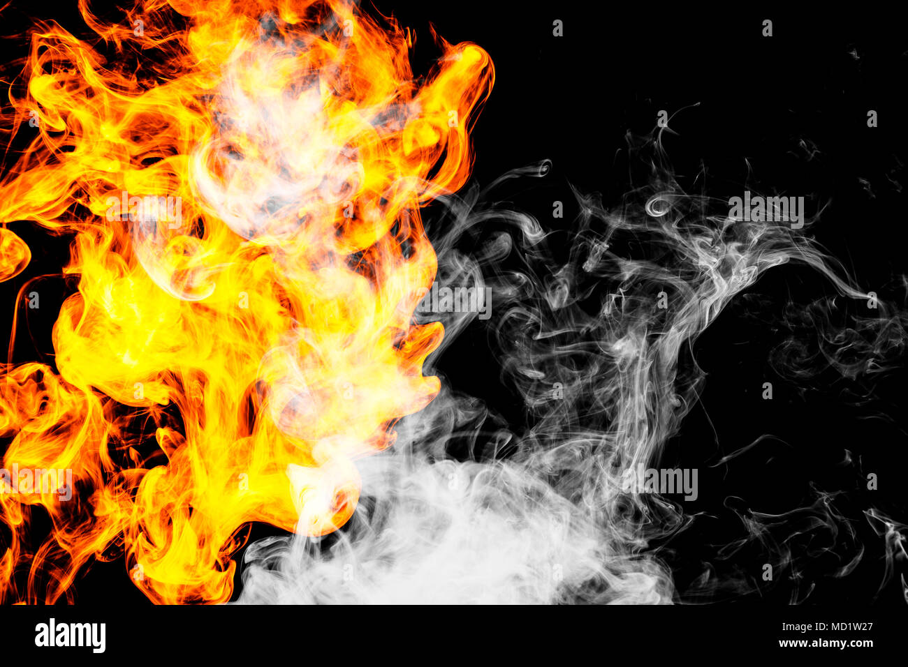 flames smoke and vape Fire flames background. Background of smoke vape Stock Photo