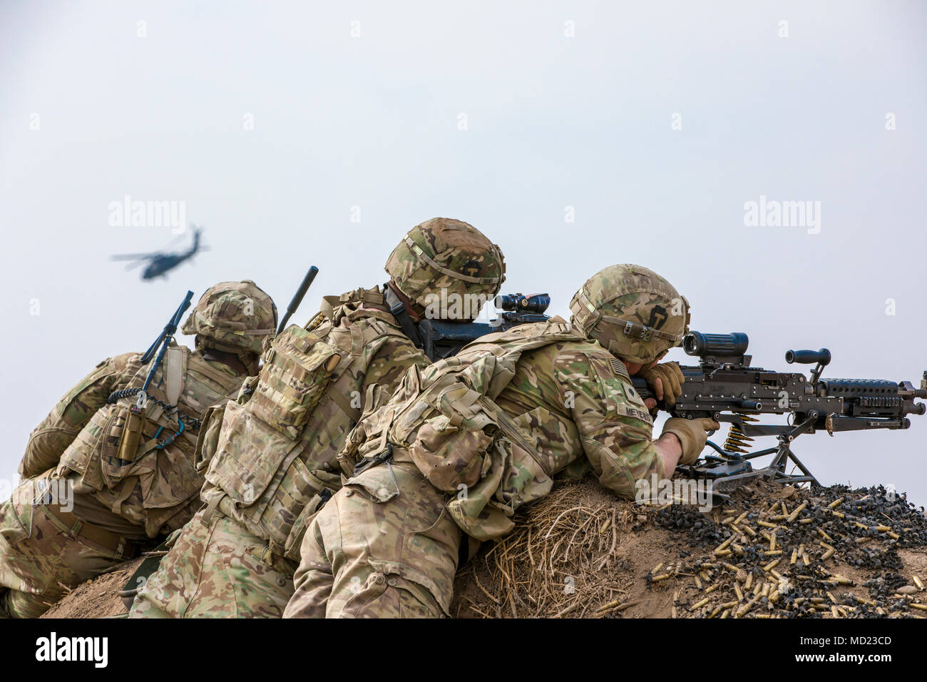U.S. Soldiers, with 10th Mountain Division, provide support by fire ...
