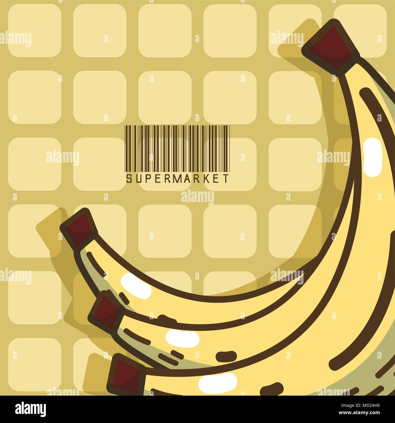 Sweet bananas super market products Stock Vector