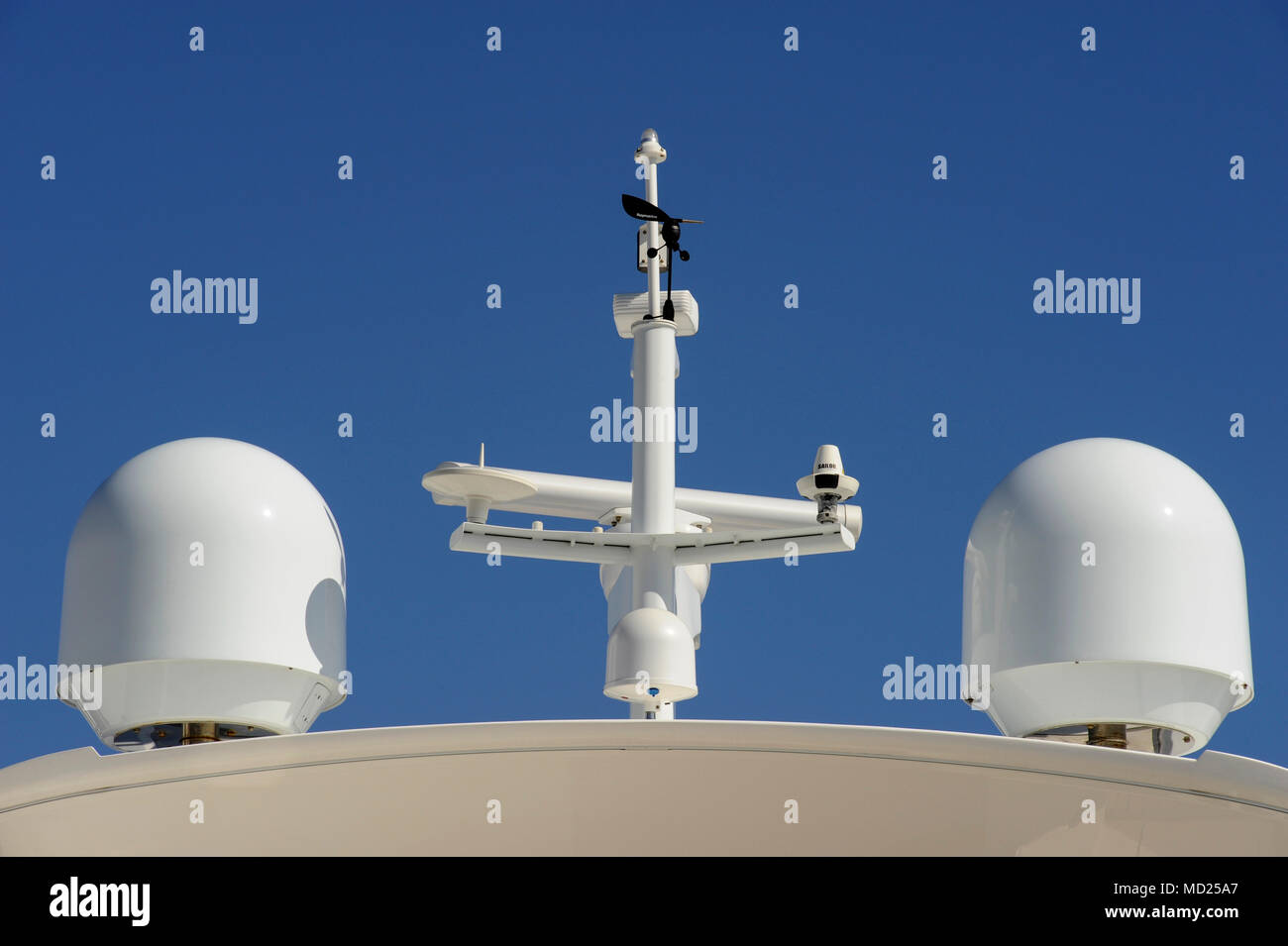YACHTS AND SUPER YACHTS ANTENNA MAST SATELLITES DOMES BOATS RADARS