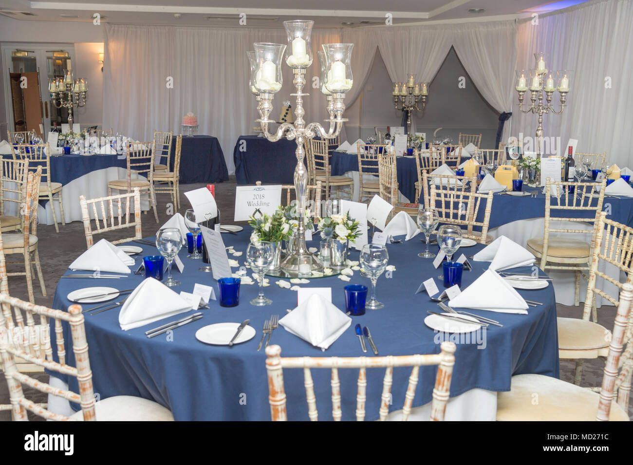 Wedding Reception Room Tables And Layout Stock Photo
