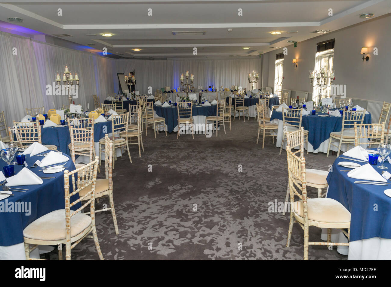Wedding Reception Room Tables And Layout Stock Photo 180144006