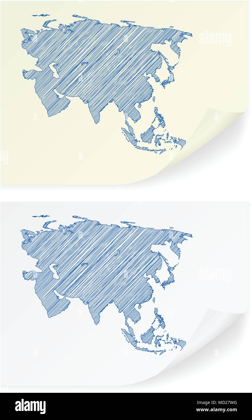 Asia scribble map on a white background Stock Vector Image & Art - Alamy
