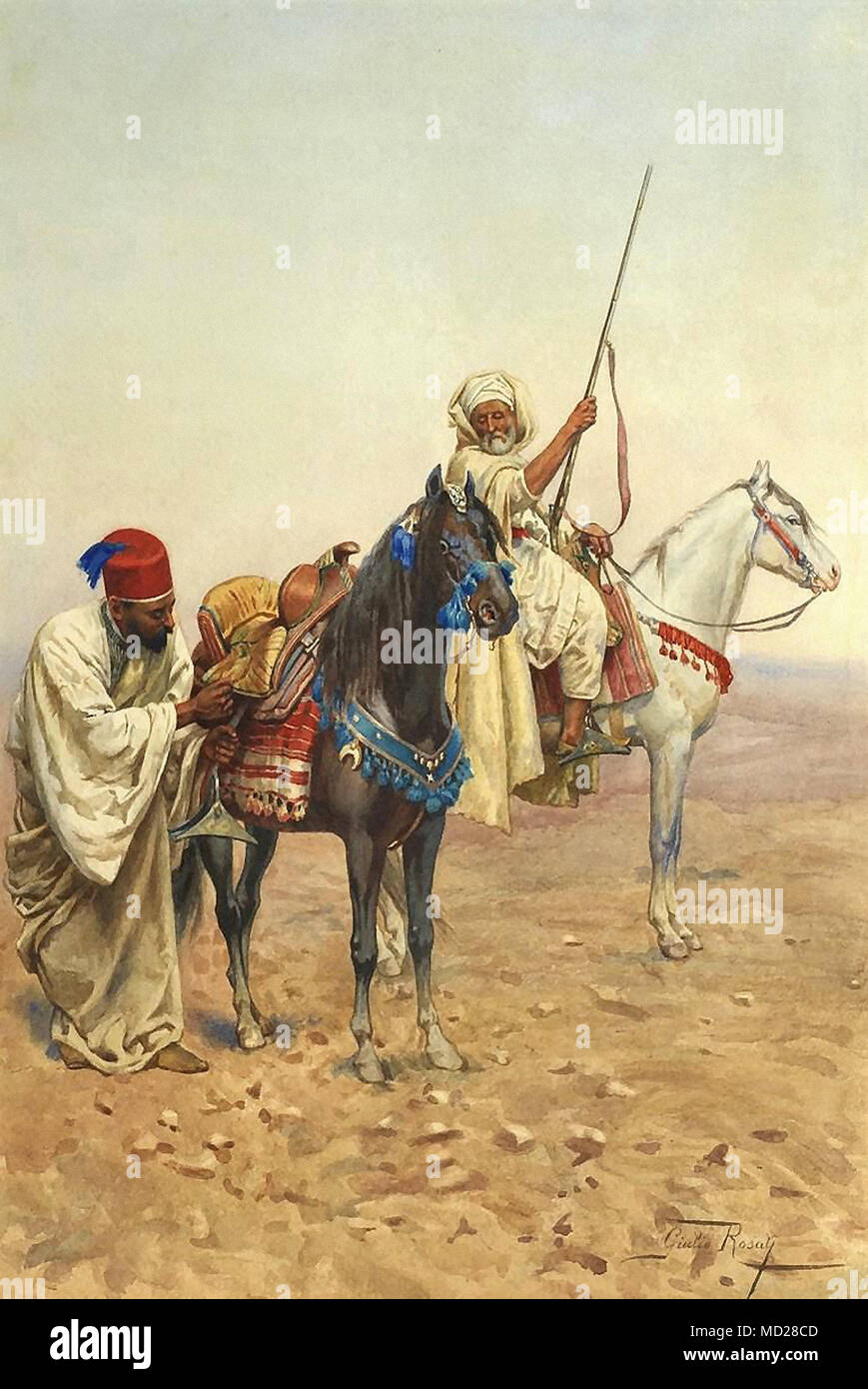 Rosati. Giulio - Arab Horsemen Stock Photo