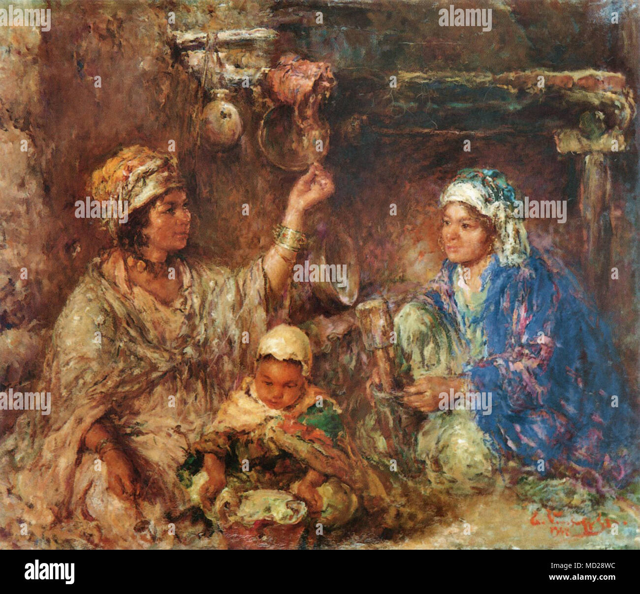 Verschaffelt Edouard Family Scene Stock Photo Alamy