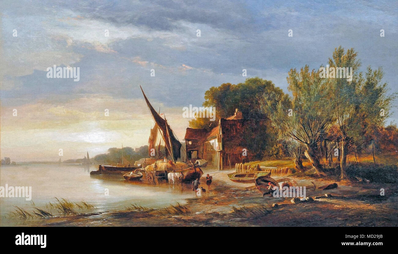 Williams George Augustus - Early Morning on the Thames Stock Photo