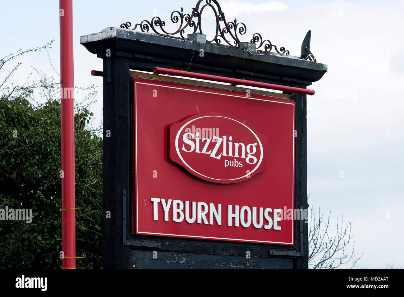 Tyburn House pub sign, Tyburn, Erdington, Birmingham, UK Stock Photo