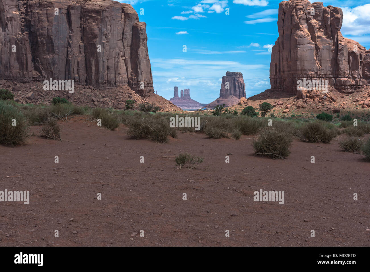 Buttes and mesas in Monument Valley, Arizona Stock Photo Alamy