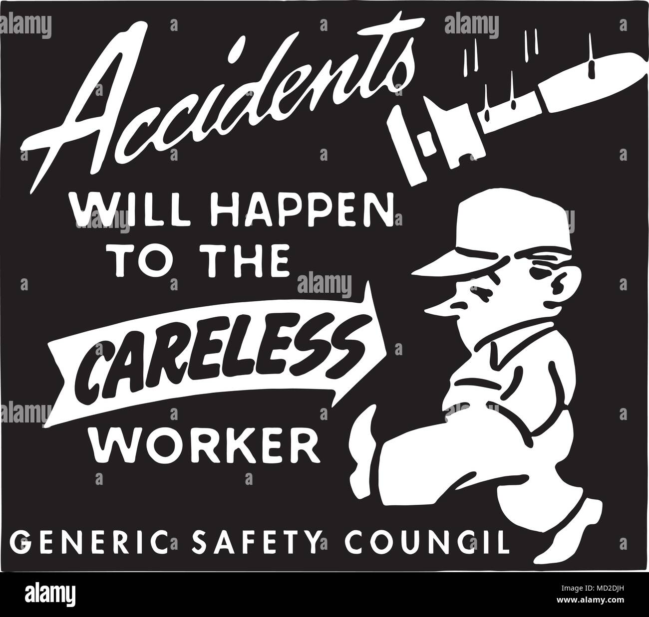 Accidents - Retro Ad Art Banner Stock Vector