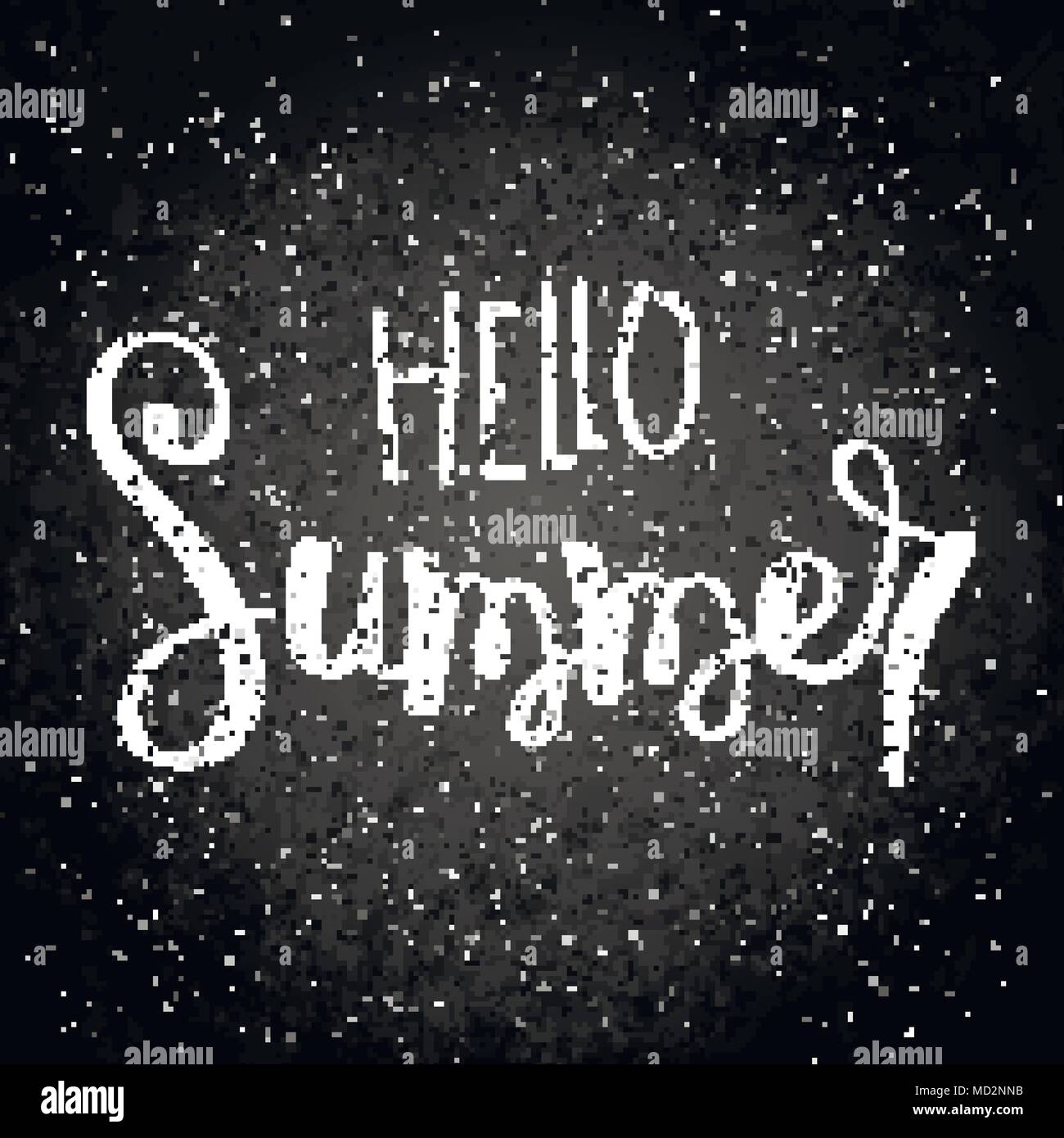 Hello Summer. Handwritten calligraphy quote card or poster. Hand drawn ...