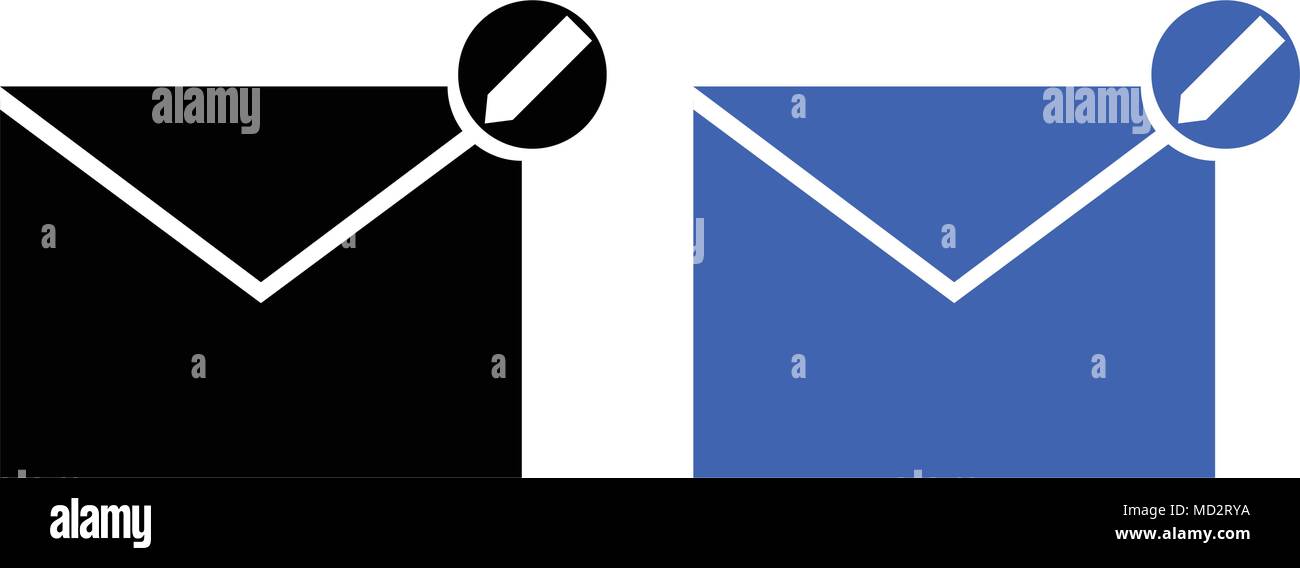 Editing a message. vector illustration. glyph style Stock Vector
