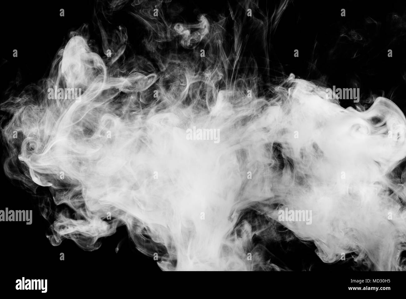 White cloud smoke on black isolated background Stock Photo - Alamy