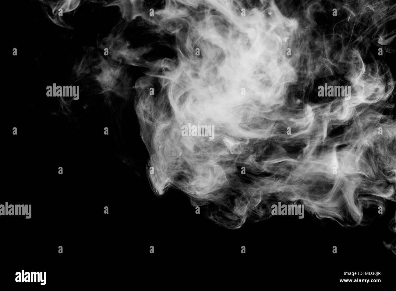 White cloud smoke on black isolated background Stock Photo - Alamy