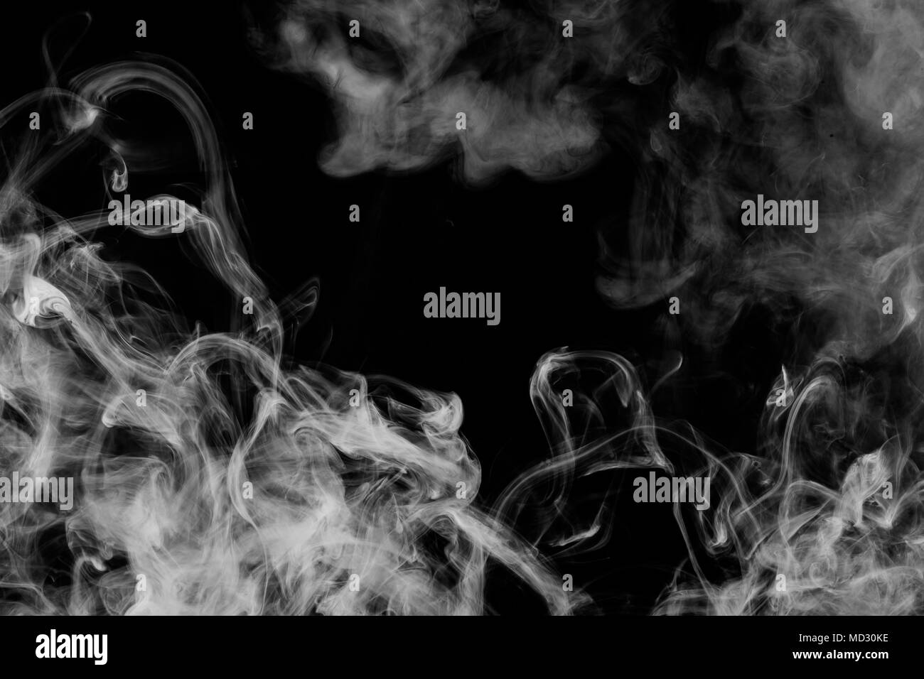 White cloud smoke on black isolated background Stock Photo - Alamy