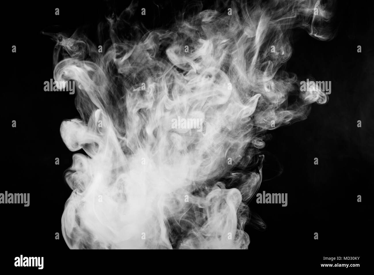 White cloud smoke on black isolated background Stock Photo - Alamy