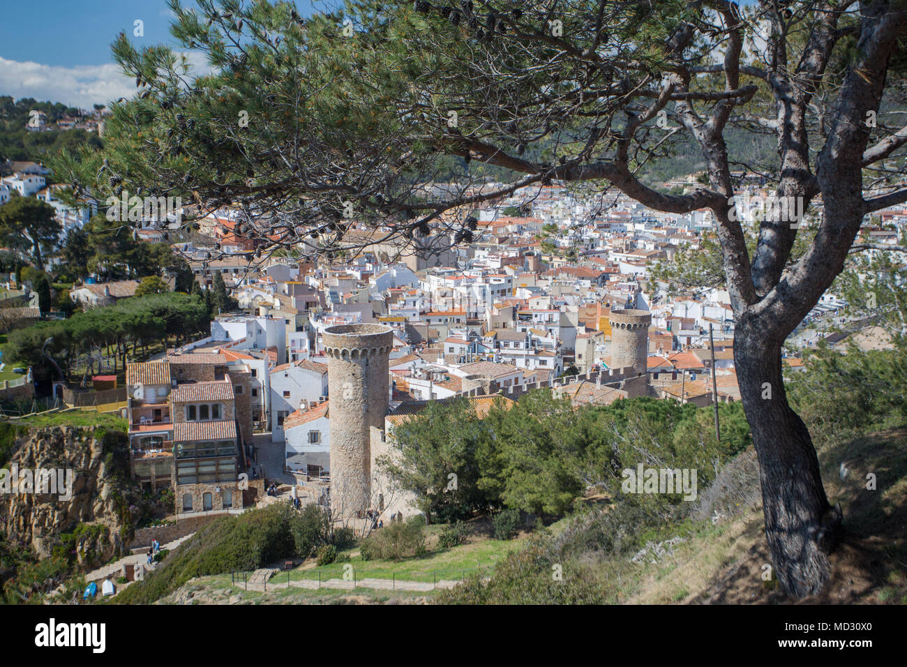A view inland of Tossa de Mer in Catalonia North East Spain Stock Photo