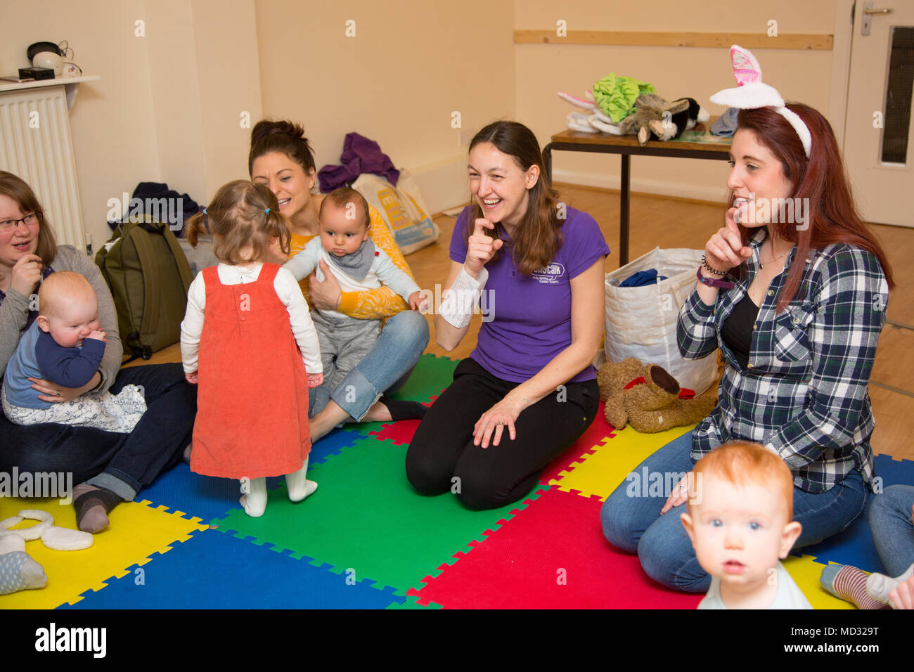 Baby Sign Language Class Stock Photo