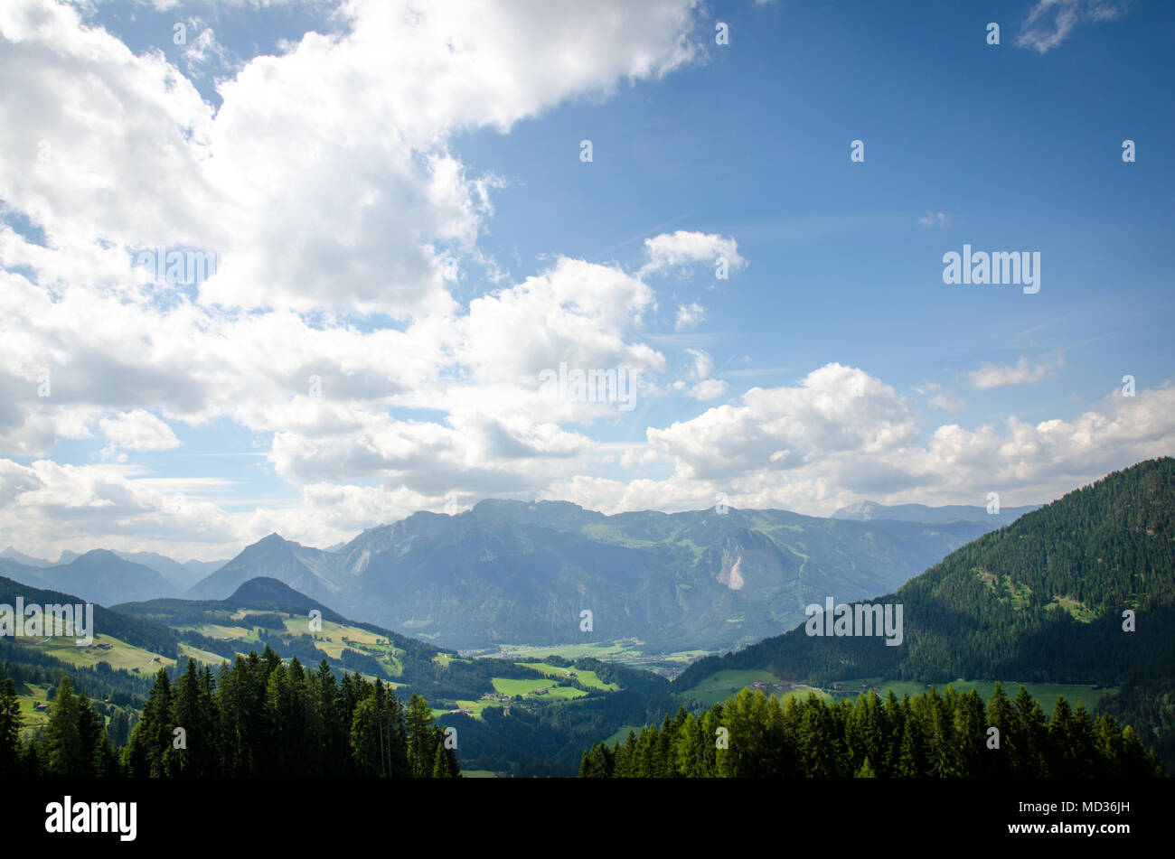 Hiking in Austria, mountain view Stock Photo