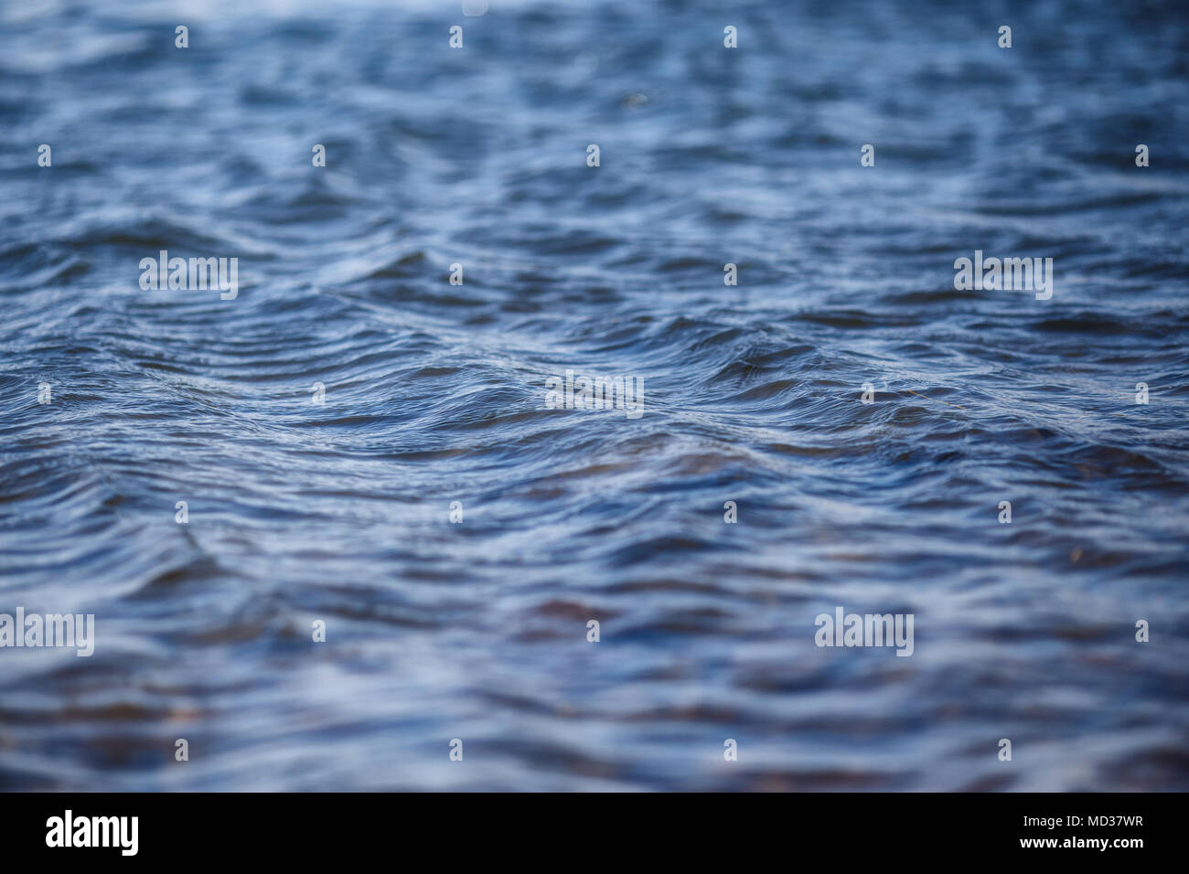 Blue water surface with ripples and reflections texture background ...