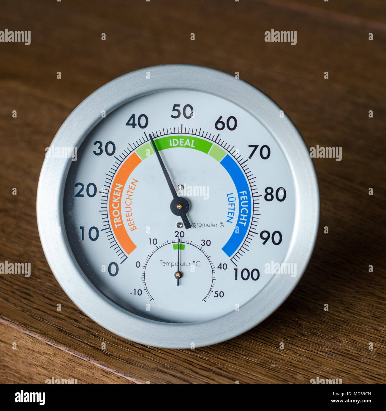 Closeup of hydrometer and thermometer on wooden background Stock Photo Alamy