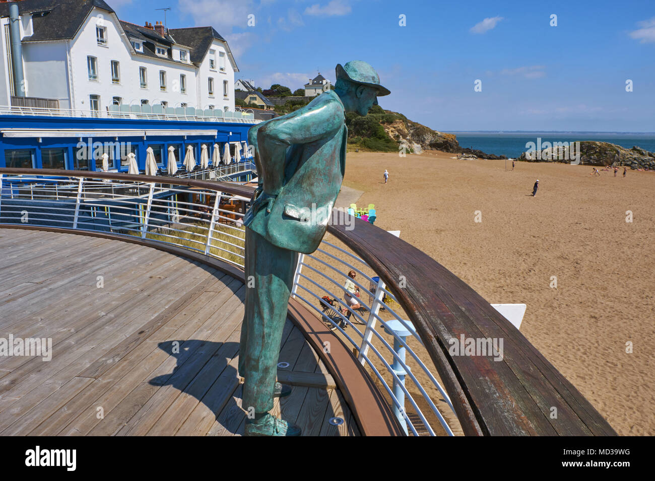 France, Loire-Atlantique, Saint-Nazaire, Saint-Marc beach where the moovie Monsieur Hulot's Holiday from Jacques Tati was shoot Stock Photo