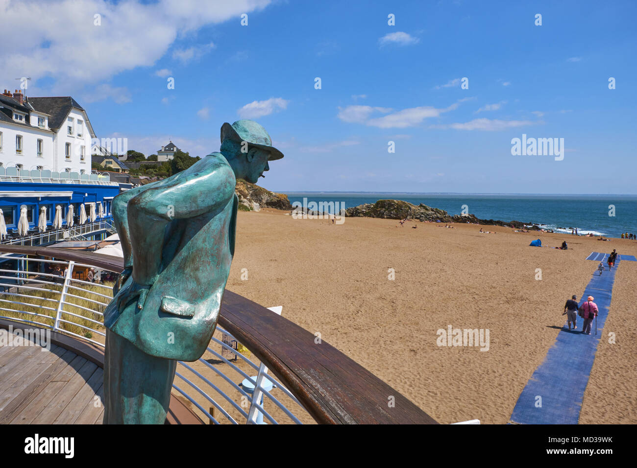 France, Loire-Atlantique, Saint-Nazaire, Saint-Marc beach where the moovie Monsieur Hulot's Holiday from Jacques Tati was shoot Stock Photo