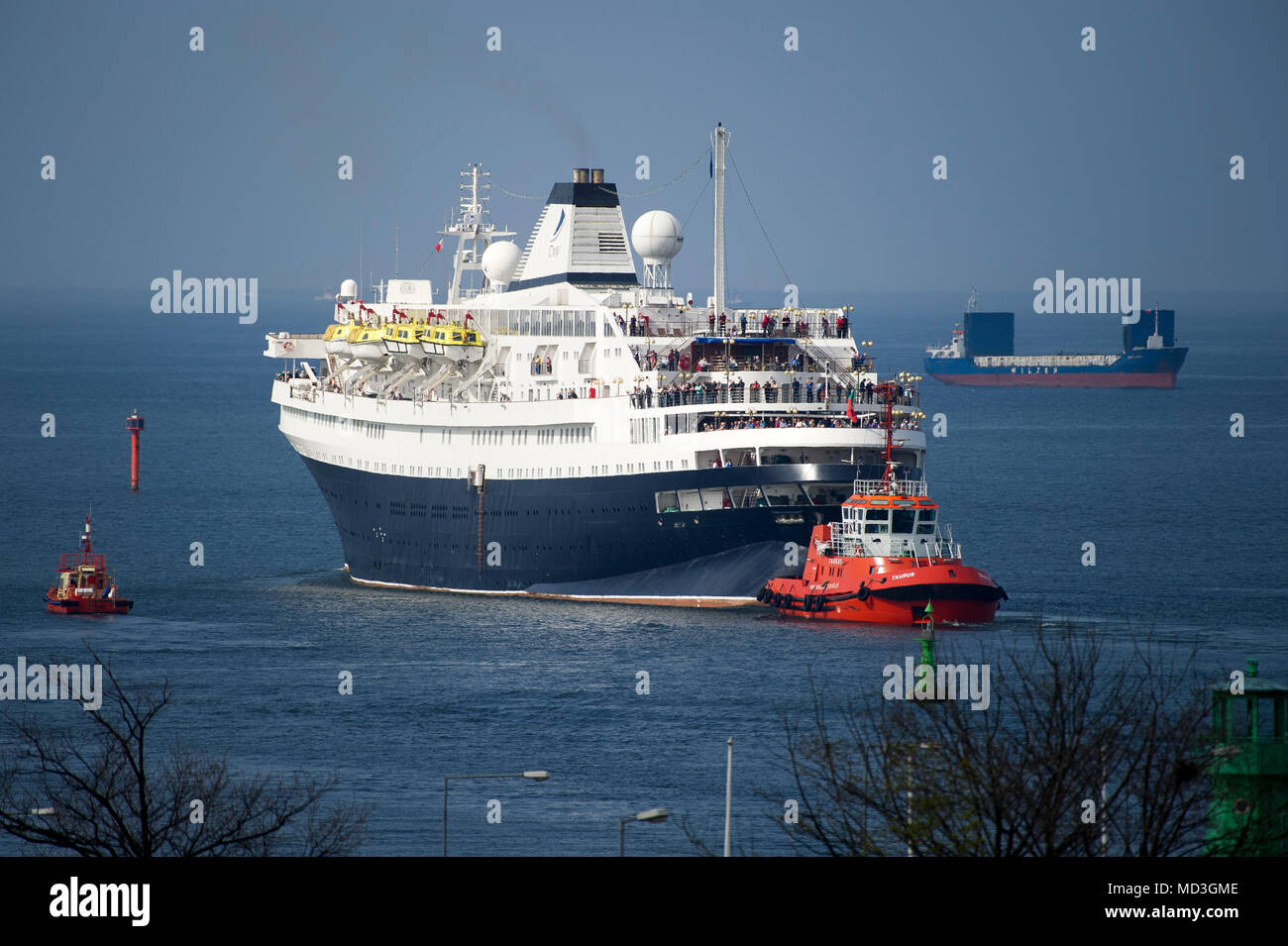 Gdansk Poland 18th April 2018 160 Meter Long Cruise Ship Mv Astoria Started Cruising Season In Gdansk Harbour In Gdansk Poland April 18th 2018 Built In 1948 As Stockholm Is The Oldest
