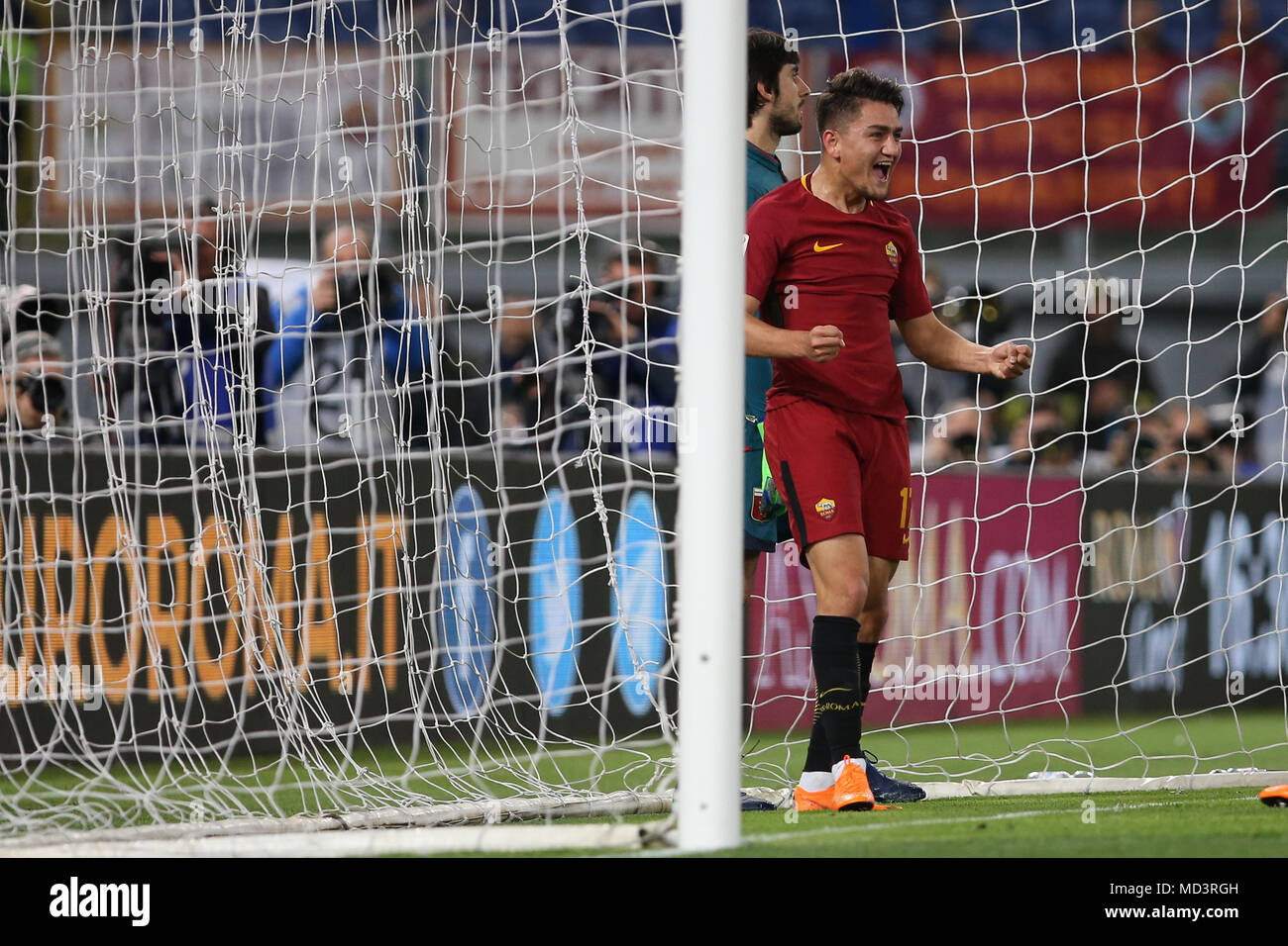 Cengiz Roma Olympic Stadium, Rome, Italy. 18th Apr, 2018. Cengiz Under of Roma ...
