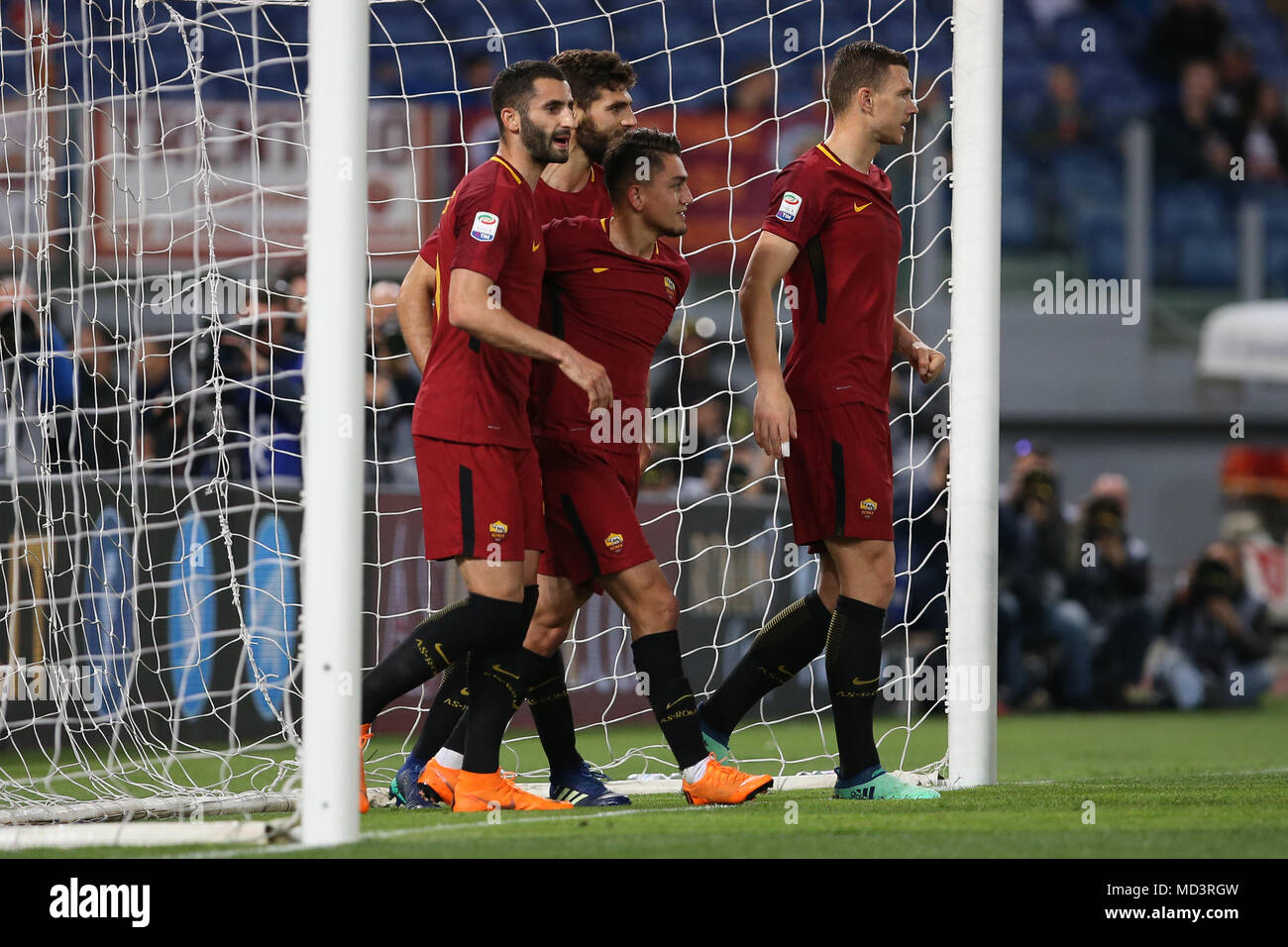 Cengiz Roma Olympic Stadium, Rome, Italy. 18th Apr, 2018. Cengiz Under of Roma ...